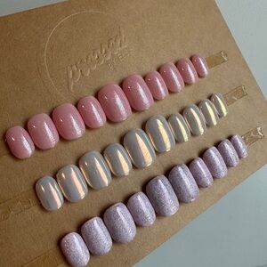 New Set of 3 Custom Luxury Press-On Gel Nails